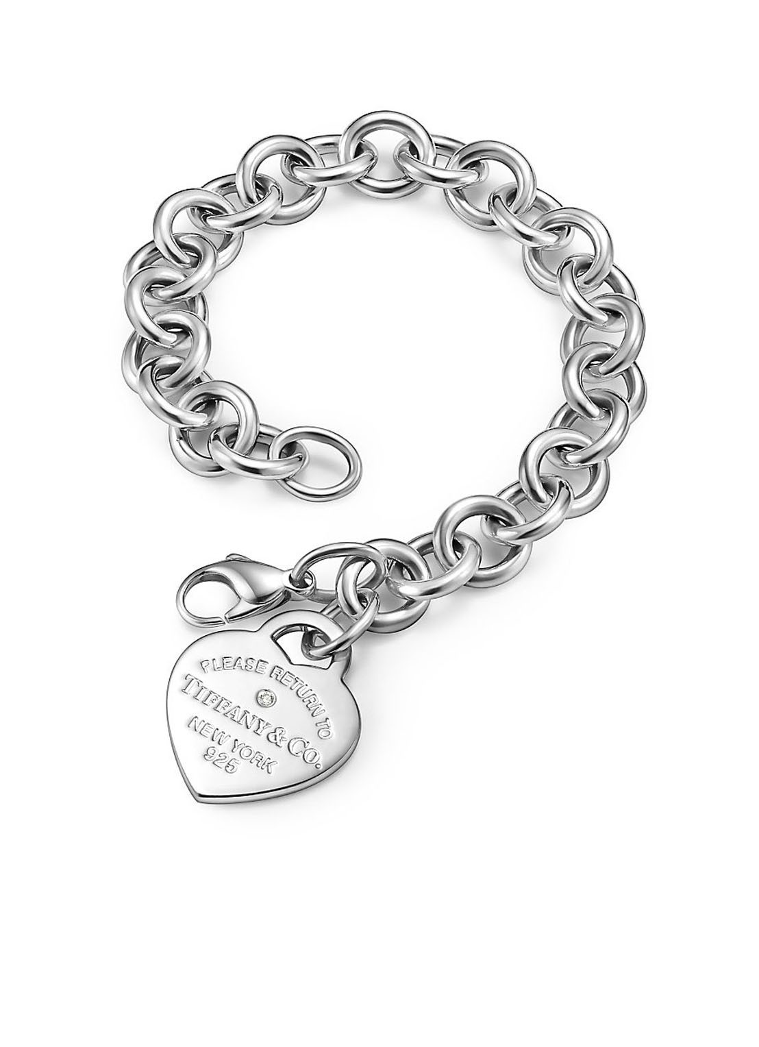 Tiffany & Co. Heart Tag schakelarmband van sterling zilver met diamant 21820 - voorkant 5 undefined