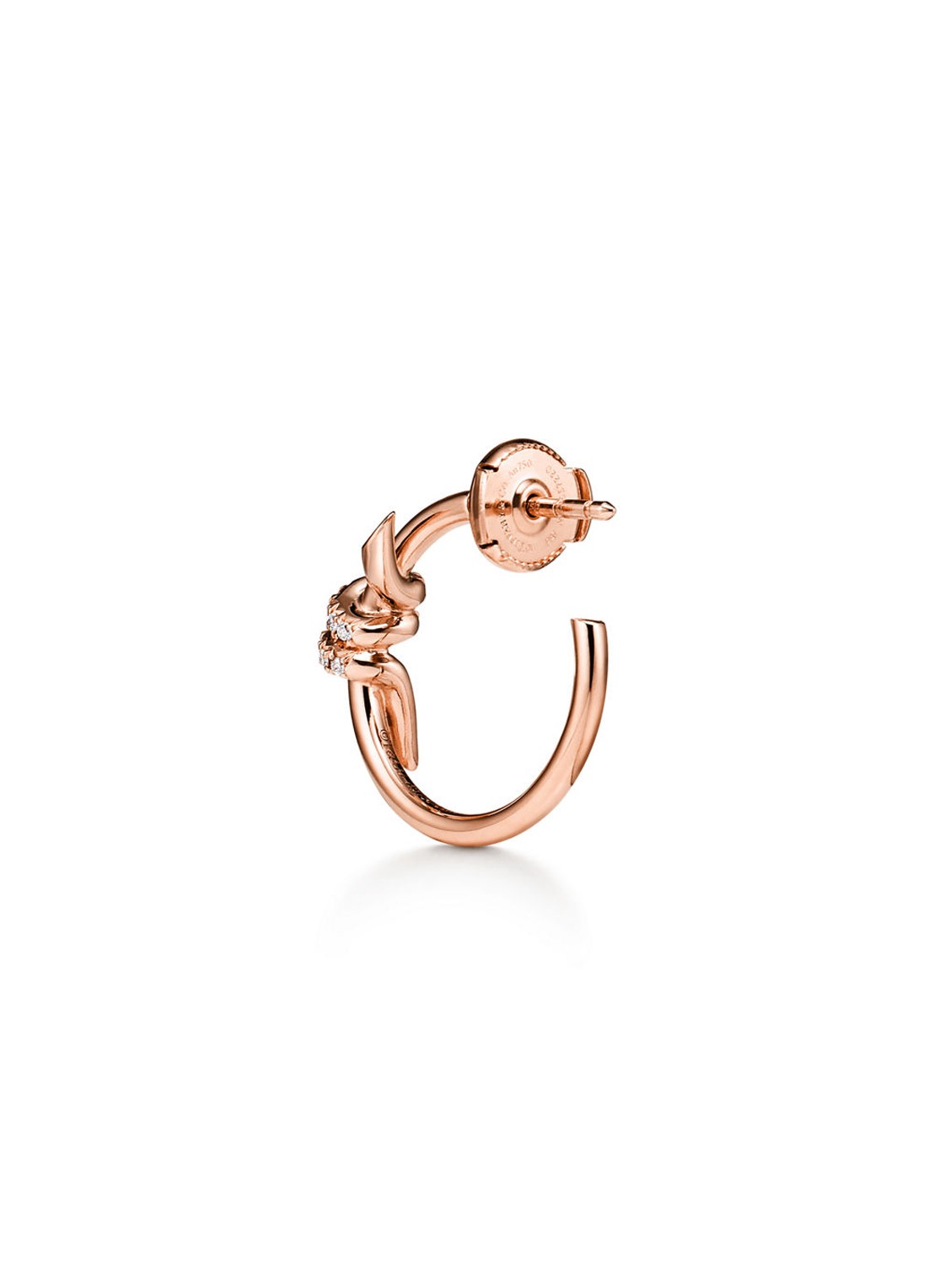 Tiffany & Co. Knot oorringen van 18 karaat roségoud met diamant 84883 - achterkant 9 undefined