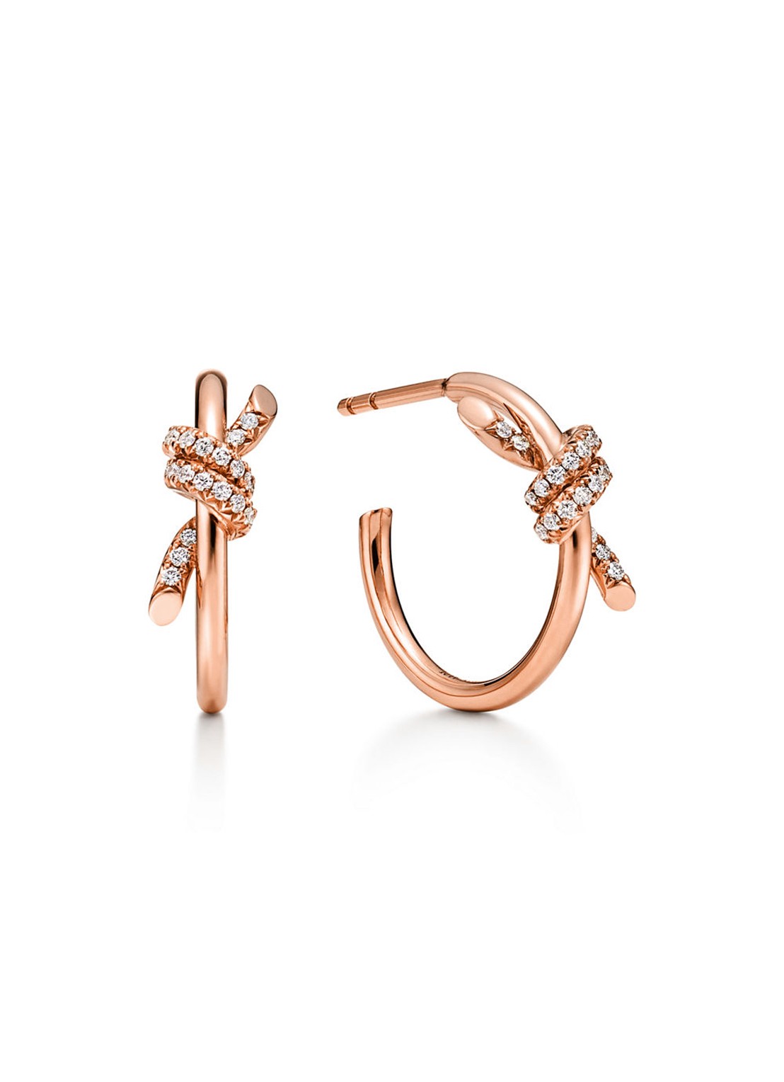 Tiffany & Co. Knot oorringen van 18 karaat roségoud met diamant 84883 - voorkant 6 undefined