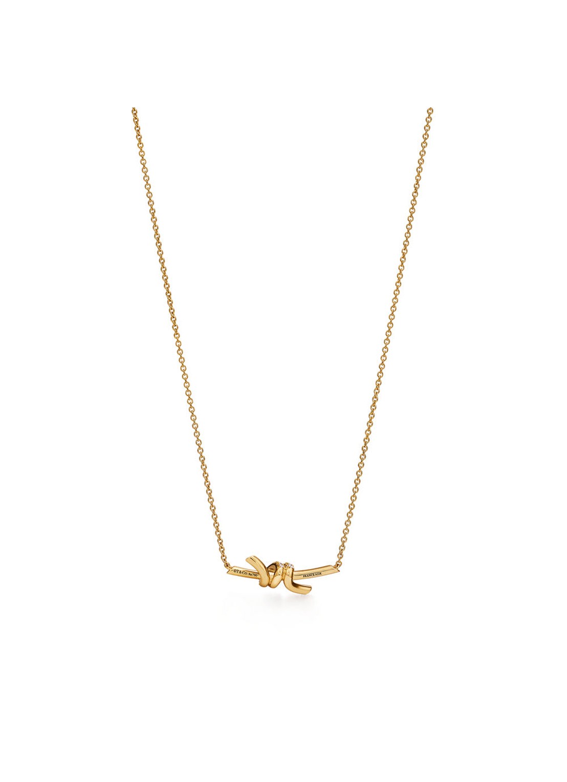 Tiffany & Co. Knot Small ketting van 18 karaat geelgoud met diamant 84882 - voorkant 2 undefined