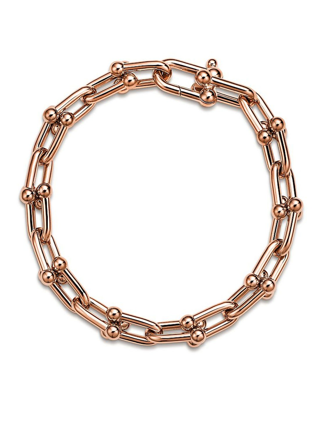 Tiffany & Co. Medium Link schakelarmband van 18 karaat roségoud 76342 - voorkant undefined