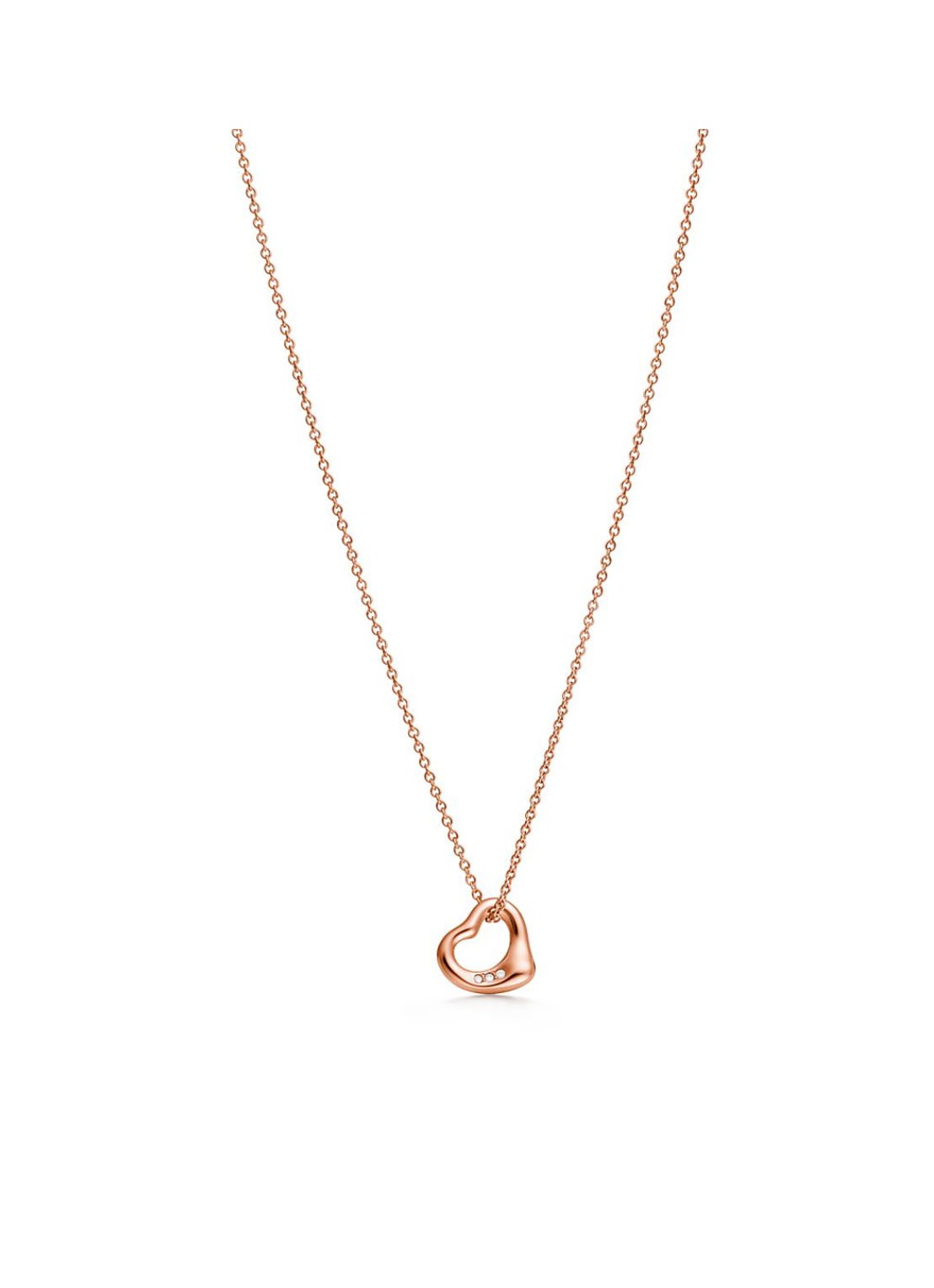 Tiffany & Co. Open Heart ketting van 18 karaat roségoud met diamant, 11 mm 70610 - voorkant 3 undefined