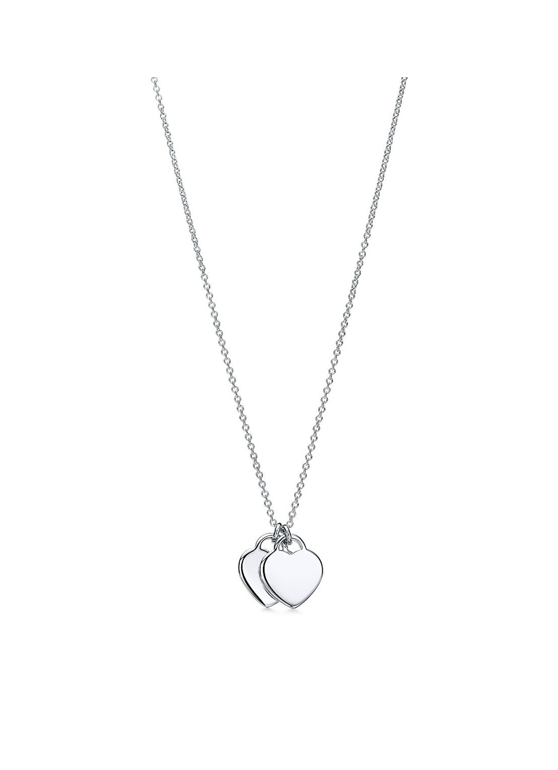 Tiffany & Co. Pink Double Heart Tag Mini ketting van sterling zilver 63802 - voorkant 4 undefined