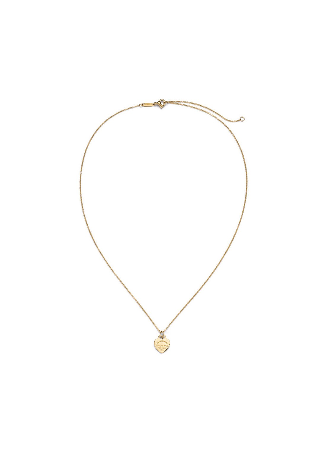 Tiffany & Co. Return to Tiffany™ Mini Heart Tag ketting van 18 karaat geelgoud met diamant 84380 - detail 3 undefined