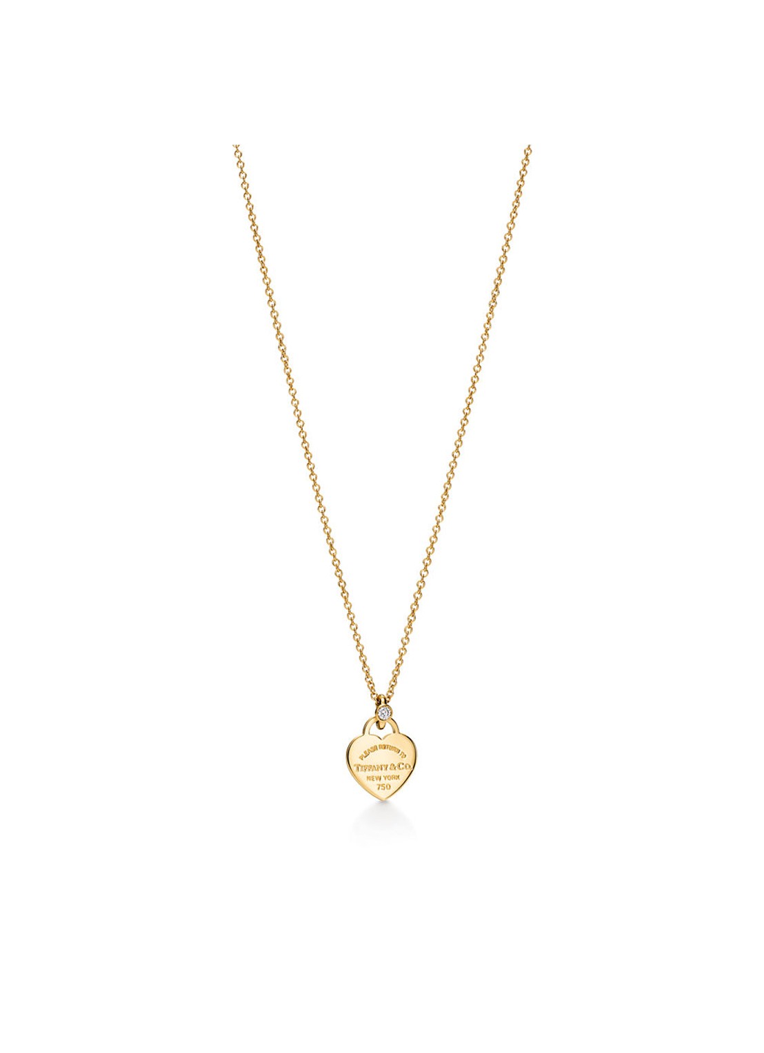 Tiffany & Co. Return to Tiffany™ Mini Heart Tag ketting van 18 karaat geelgoud met diamant 84380 - voorkant 6 undefined