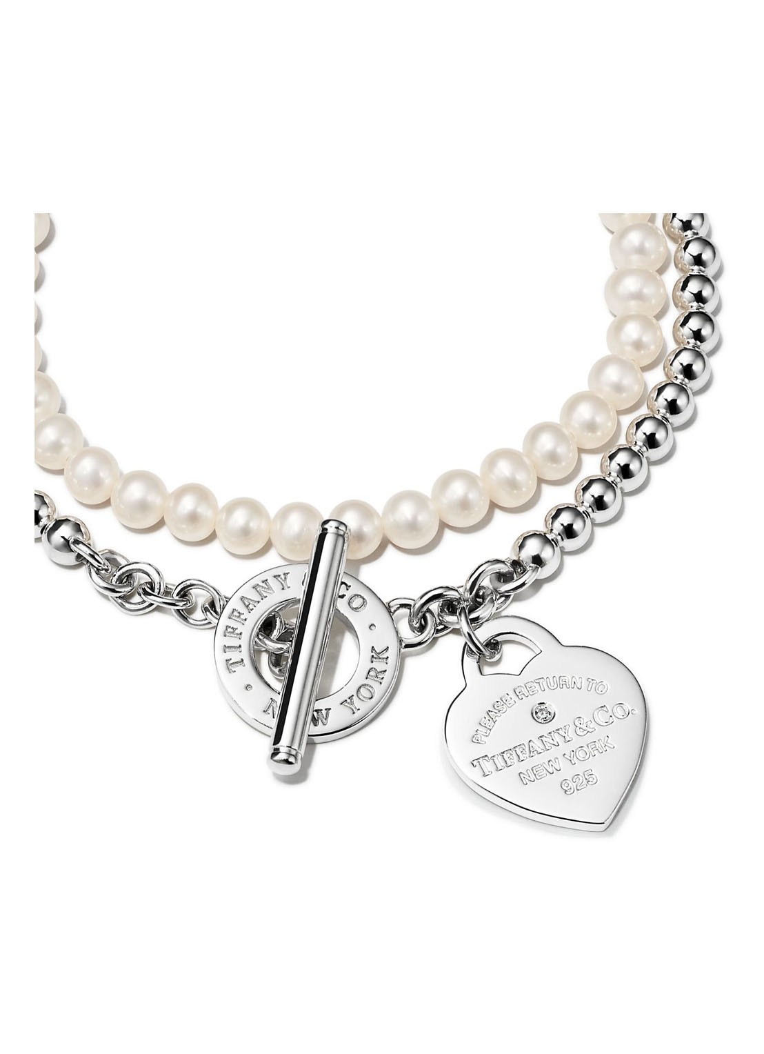 Tiffany & Co. Small wikkelarmband van sterling zilver met zoetwaterparel en diamant 29578 - voorkant 5 undefined