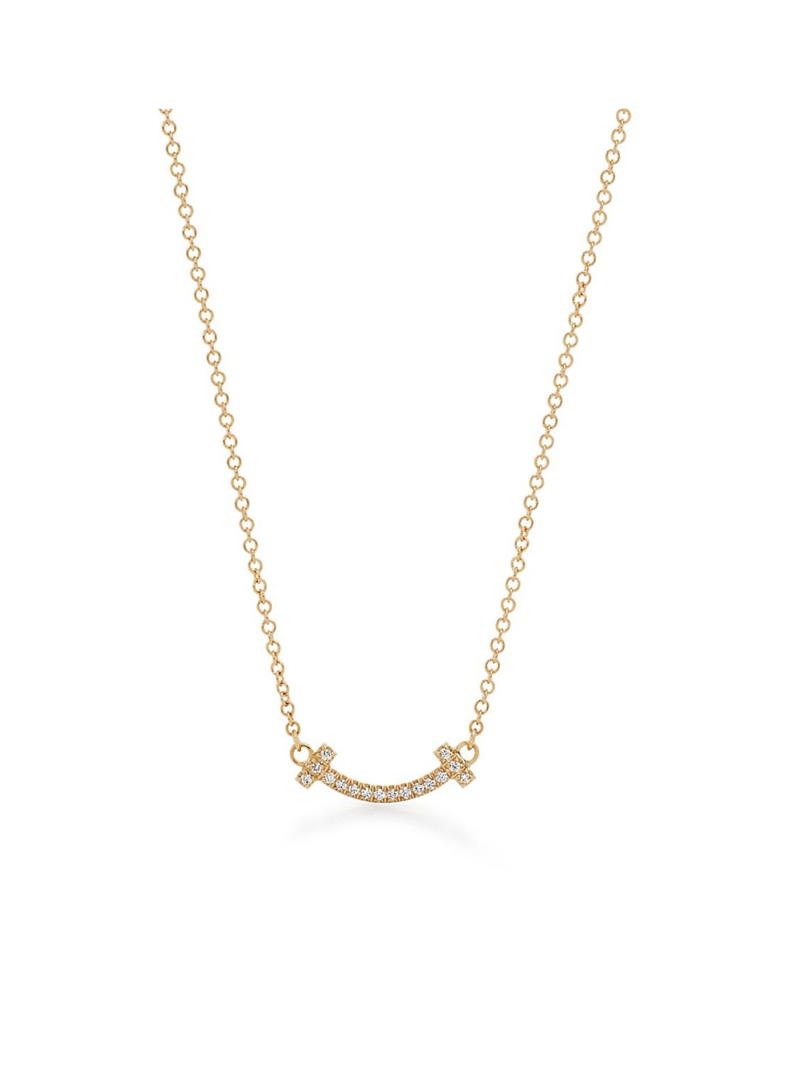 Tiffany & Co. Smile Mini ketting van 18 karaat geelgoud met diamant en hanger 40243 - voorkant undefined
