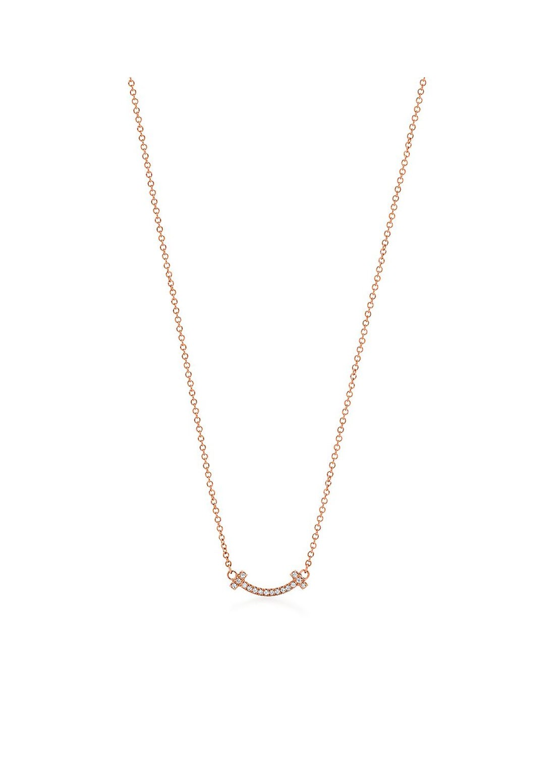 Tiffany & Co. Smile Mini ketting van 18 karaat roségoud met diamant en hanger 40249 - voorkant 3 undefined