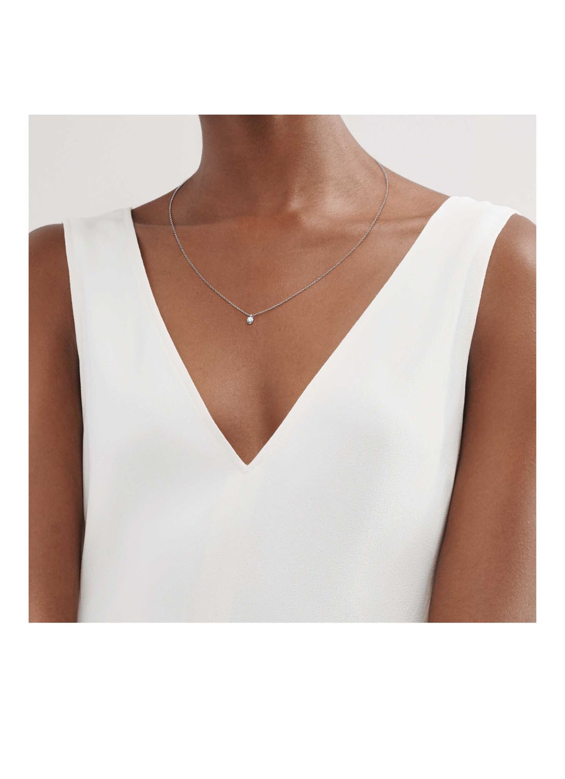 Tiffany & Co. Solitaire ketting van platina met diamant 53963 - detail undefined