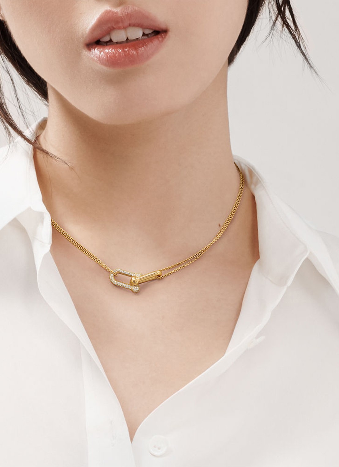 Tiffany & Co. Tiffany HardWear Large Double Link van 18 karaat geelgoud met pavé diamant 55091 - detail 4 undefined
