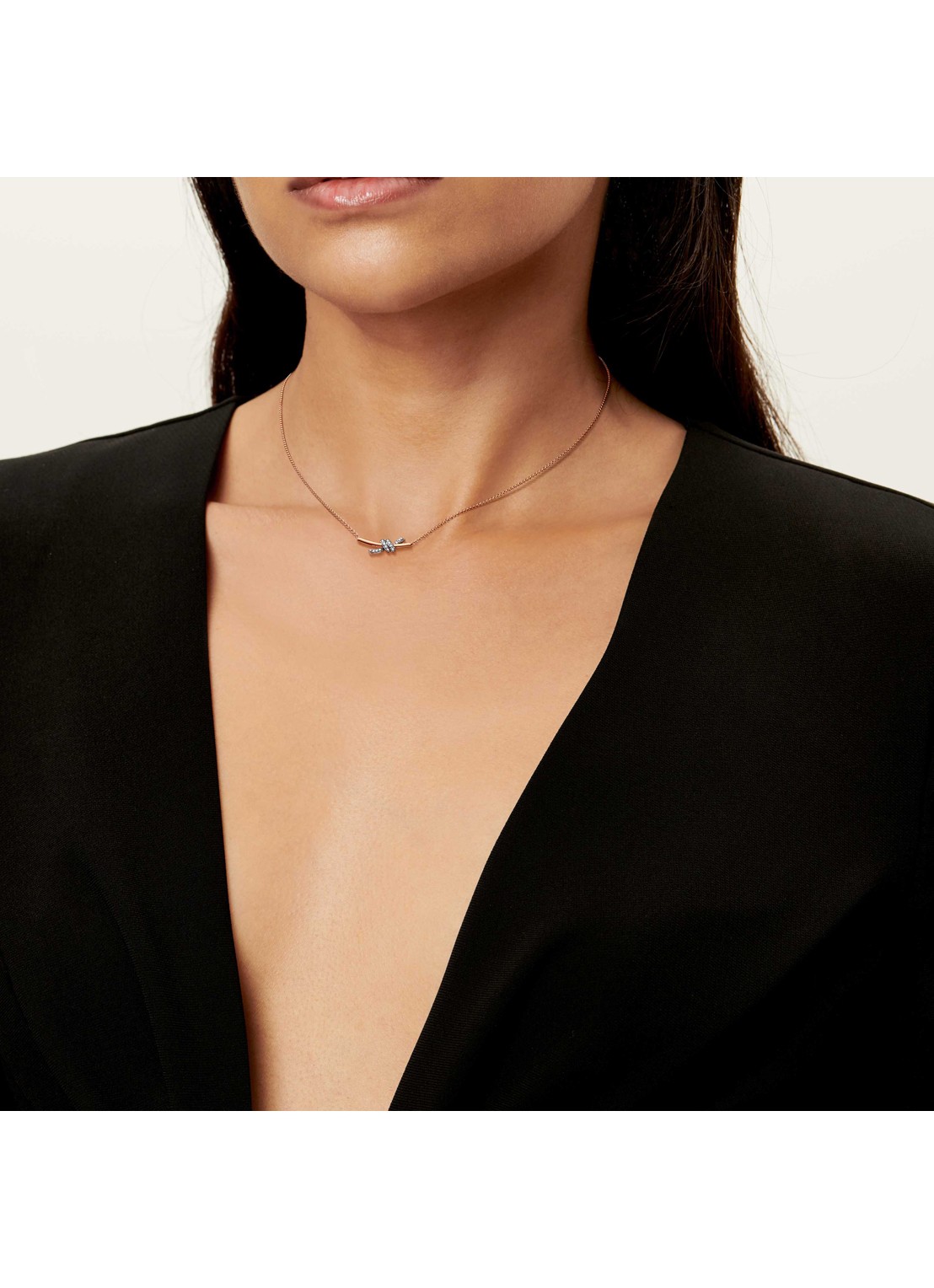 Tiffany & Co. Tiffany Knot ketting  van 18 karaat roségoud met diamant 85808 - achterkant 4 undefined