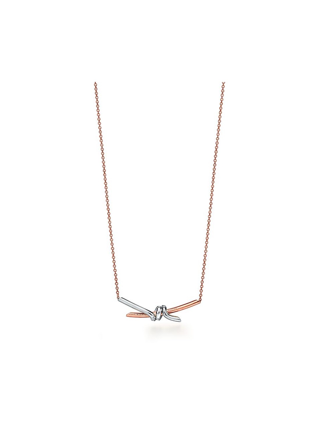Tiffany & Co. Tiffany Knot ketting  van 18 karaat roségoud met diamant 86025 - detail 2 undefined