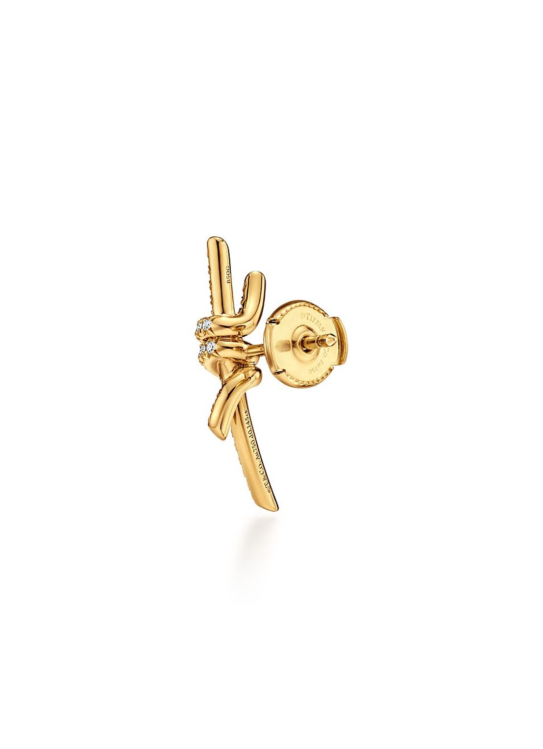 Tiffany & Co. Tiffany Knot oorstekersvan 18 karaat geelgoud met diamant 85818 - detail 3 undefined