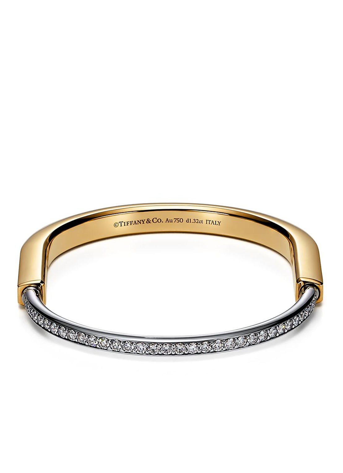 Tiffany & Co. Tiffany Lock bangle van 18 karaat wit- en geelgoud met diamanten 51694 - detail 5 undefined