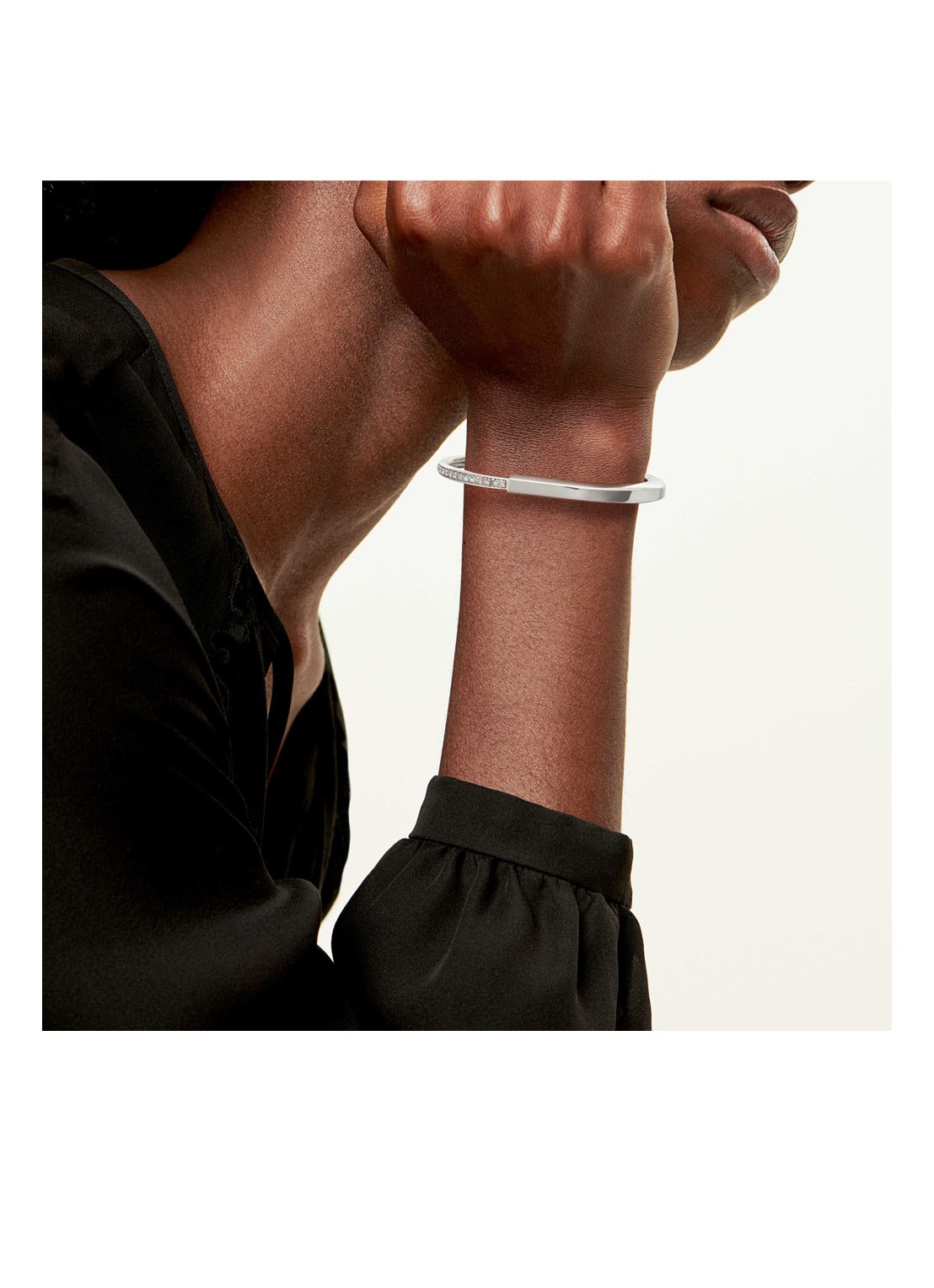 Tiffany & Co. Tiffany Lock bangle van 18 karaat witgoud met diamant 57708 - achterkant undefined