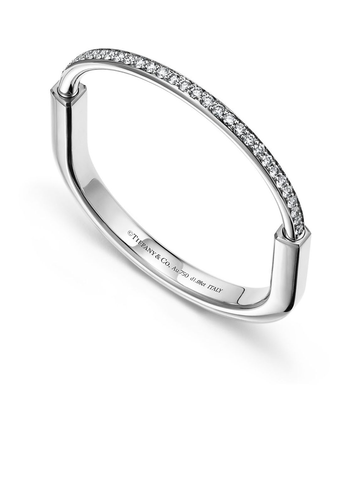 Tiffany & Co. Tiffany Lock bangle van 18 karaat witgoud met diamant 57708 - voorkant 3 undefined