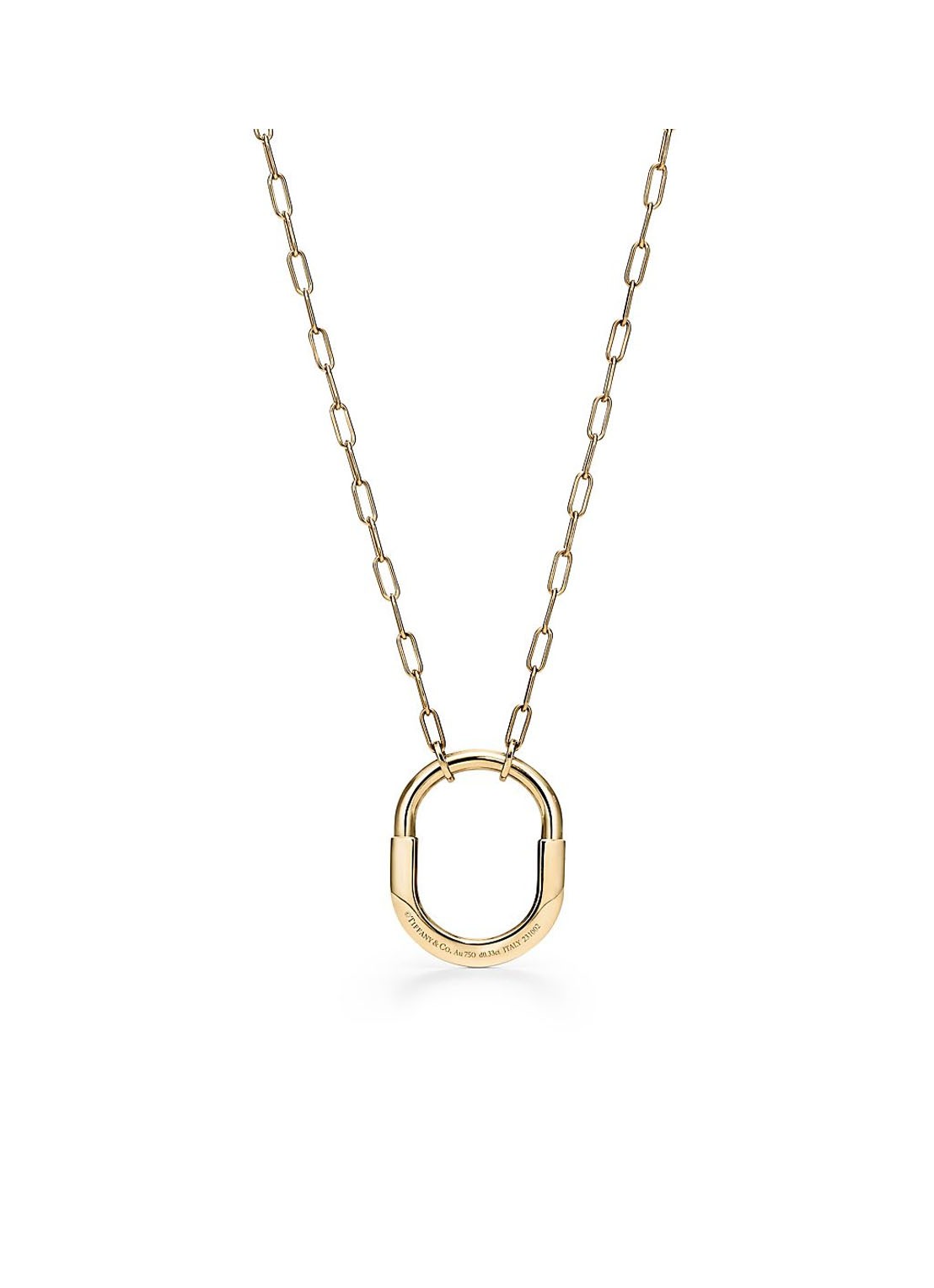 Tiffany & Co. Tiffany Lock medium hanger van 18 karaat geelgoud met diamanten 77289 - detail 4 undefined