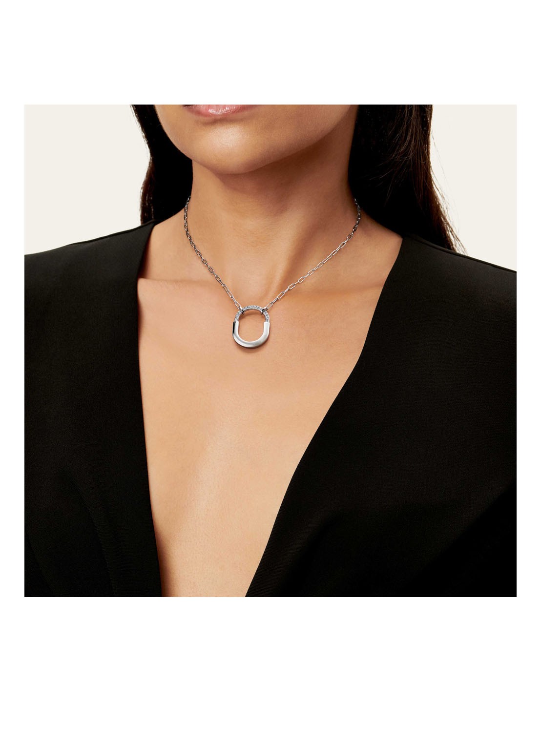 Tiffany & Co. Tiffany Lock medium hanger van 18 karaat witgoud met diamanten 77290 - achterkant 4 undefined