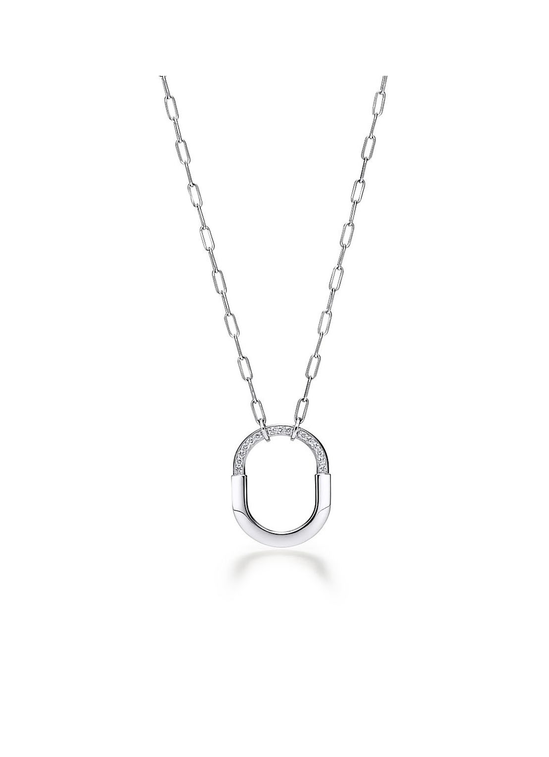 Tiffany & Co. Tiffany Lock medium hanger van 18 karaat witgoud met diamanten 77290 - voorkant 5 undefined