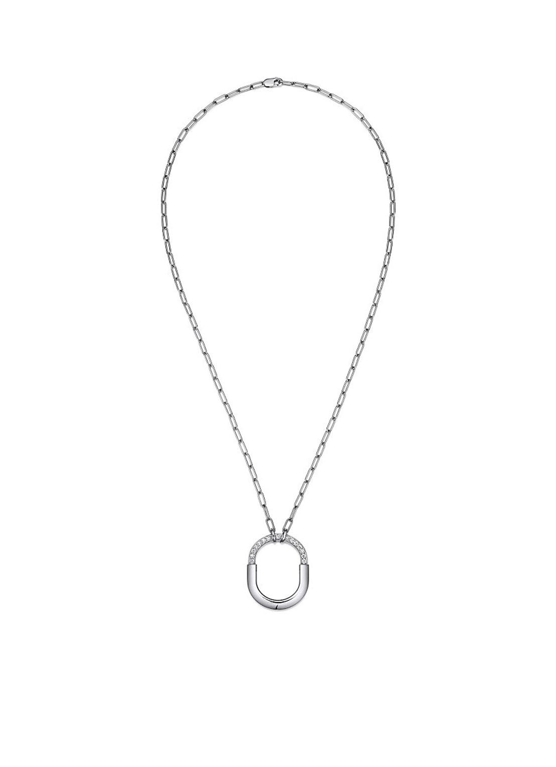 Tiffany & Co. Tiffany Lock medium hanger van 18 karaat witgoud met diamanten 77290 - voorkant 6 undefined