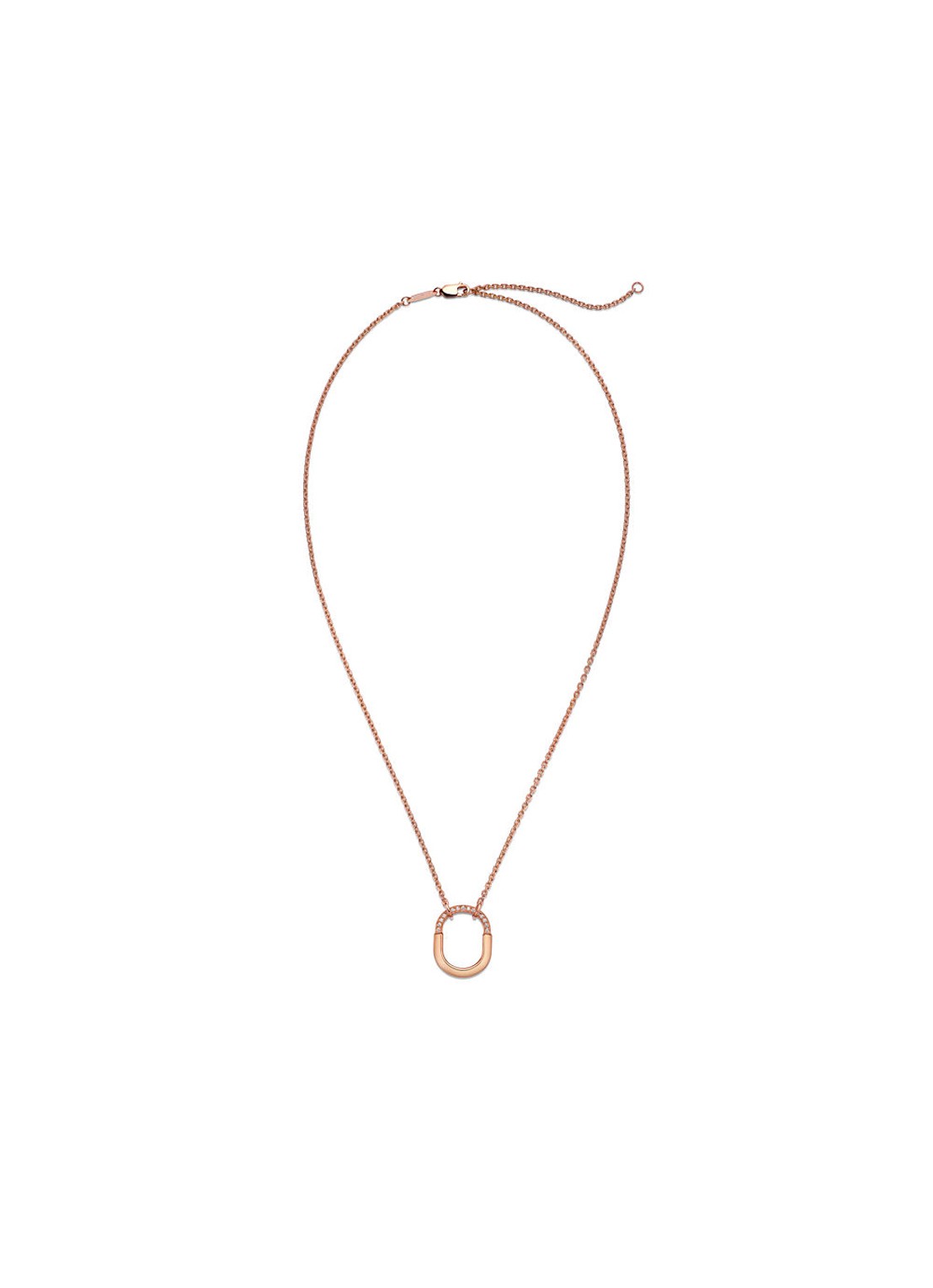Tiffany & Co. Tiffany Lock Small ketting van 18 karaat roségoud met diamant 82990 - detail undefined