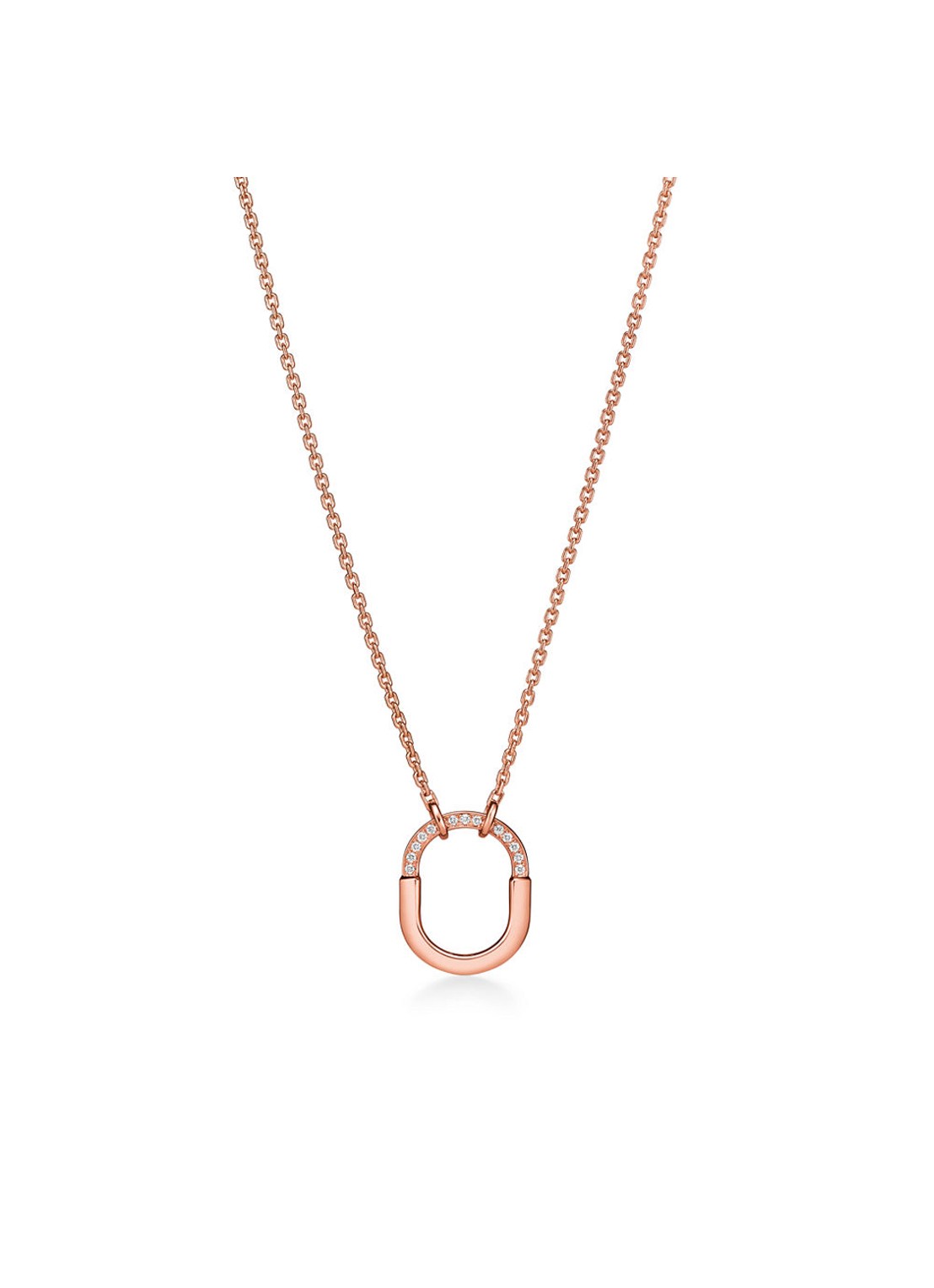 Tiffany & Co. Tiffany Lock Small ketting van 18 karaat roségoud met diamant 82990 - voorkant 6 undefined