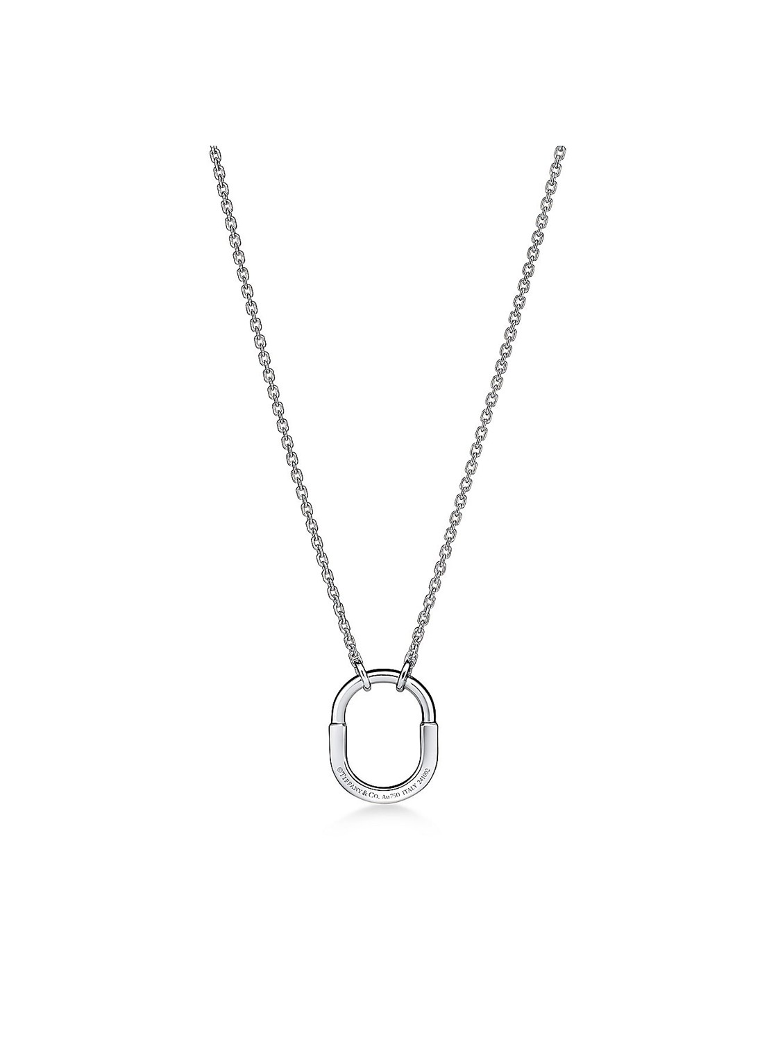 Tiffany & Co. Tiffany Lock Small ketting van 18 karaat witgoud met diamant 82994 - voorkant 2 undefined