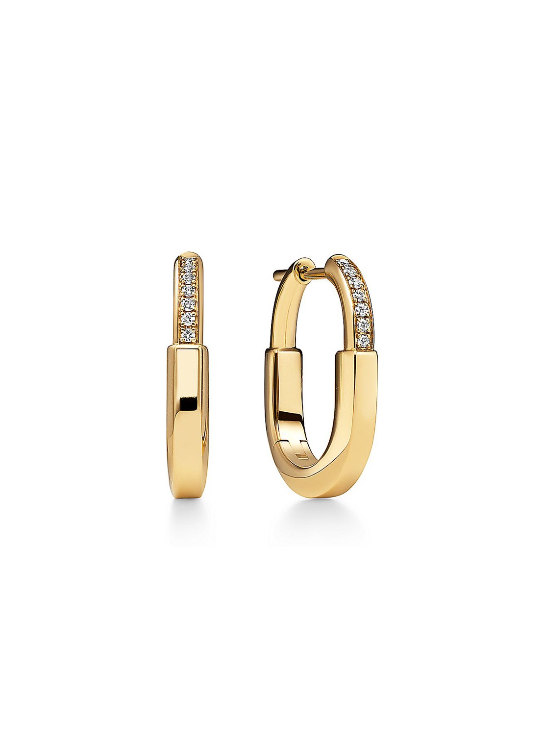 Tiffany & Co. Tiffany Lock Small oorringen van 18 karaat geelgoud met diamant 83005 - voorkant undefined