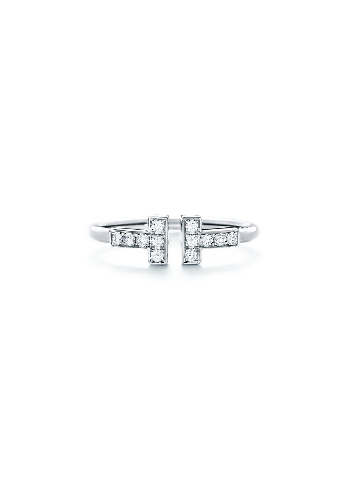 Tiffany & Co. Tiffany T Diamond Wire ring van 18 karaat witgoud met diamant 69837 - voorkant 2 undefined