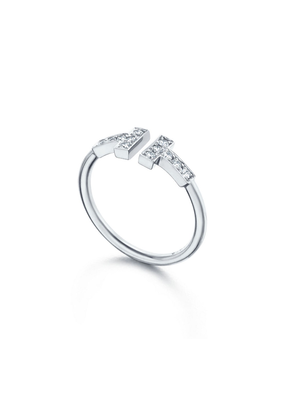 Tiffany & Co. Tiffany T Diamond Wire ring van 18 karaat witgoud met diamant 69837 - voorkant 3 undefined