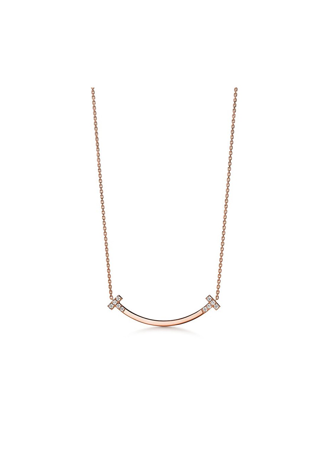 Tiffany & Co. Tiffany T Smile ketting van 18 karaat roségoud met diamant 84616 - voorkant undefined
