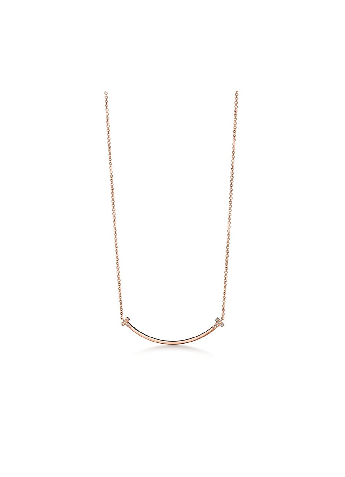 Tiffany & Co. Tiffany T Smile Small ketting van 18 karaat roségoud met diamant 84610 - voorkant undefined