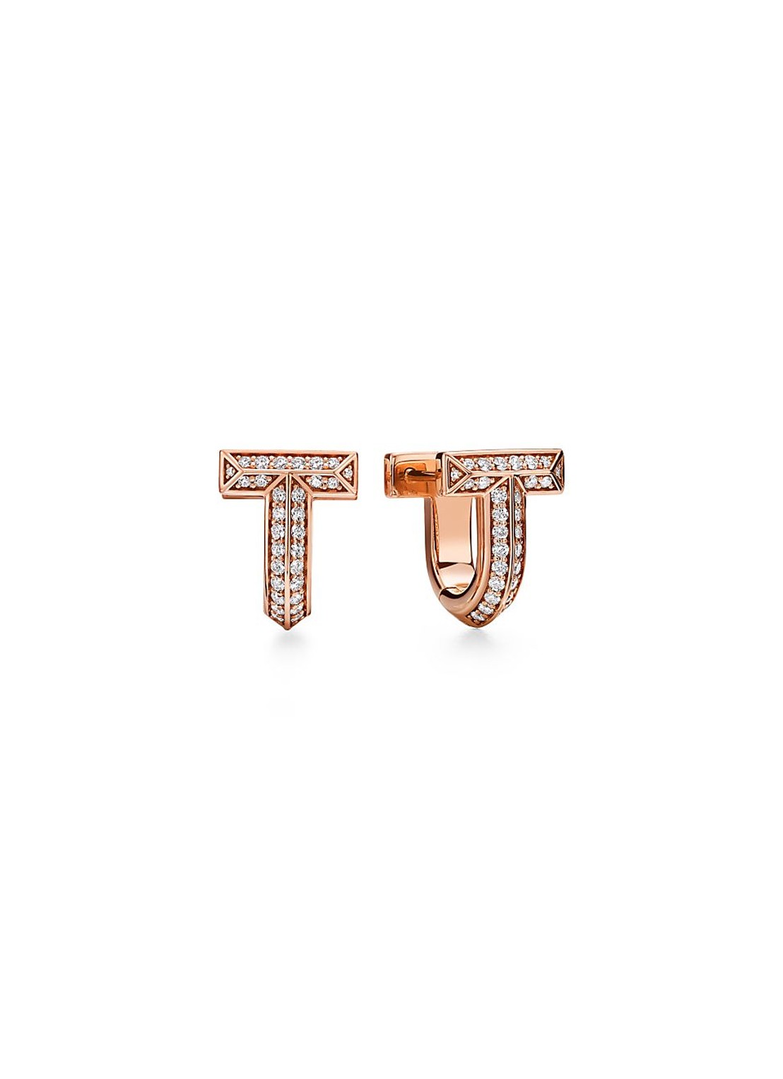 Tiffany & Co. Tiffany T T1 oorringen van 18 karaat roségoud met diamant 81783 - voorkant 4 undefined