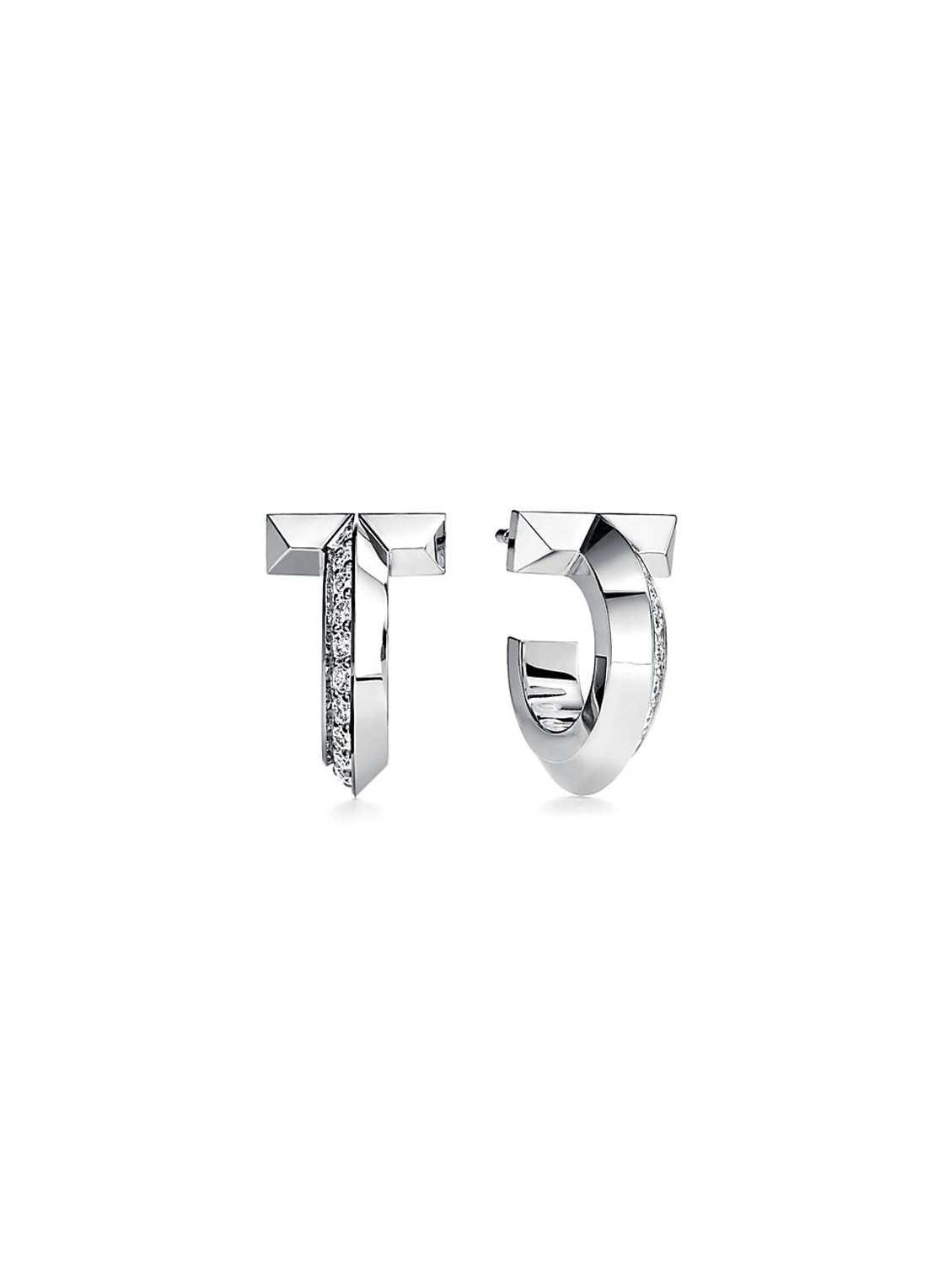 Tiffany & Co. Tiffany T T1 oorringen van 18 karaat witgoud met diamant 28956 - voorkant 3 undefined