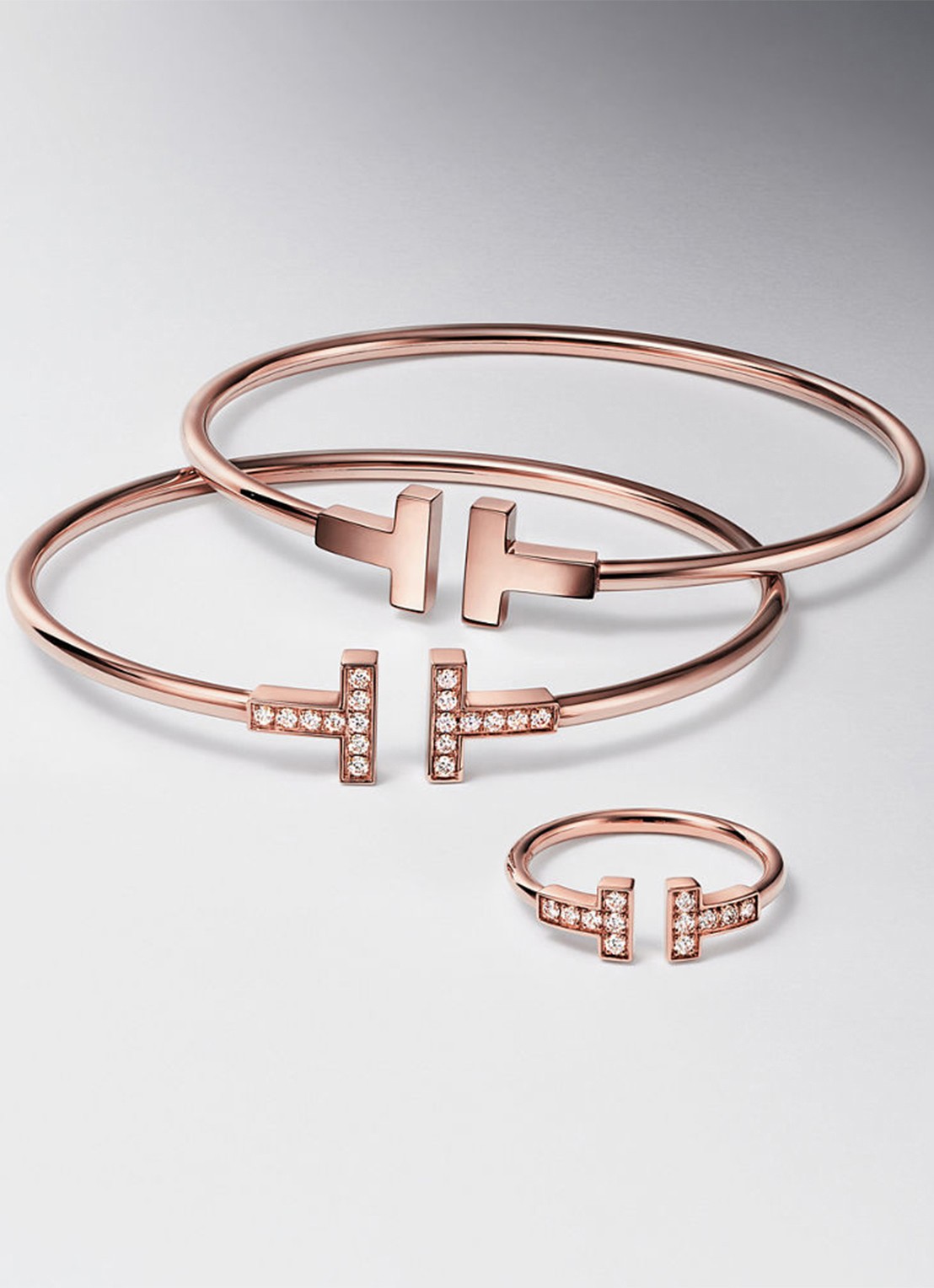 Tiffany & Co. Tiffany T Wire bangle van 18 karaat roségoud met diamant 69753 - detail 6 undefined