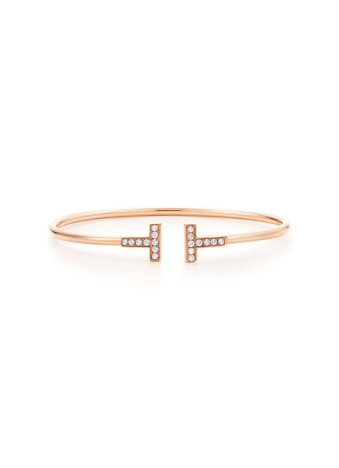 Tiffany & Co. Tiffany T Wire bangle van 18 karaat roségoud met diamant 69753 - voorkant undefined