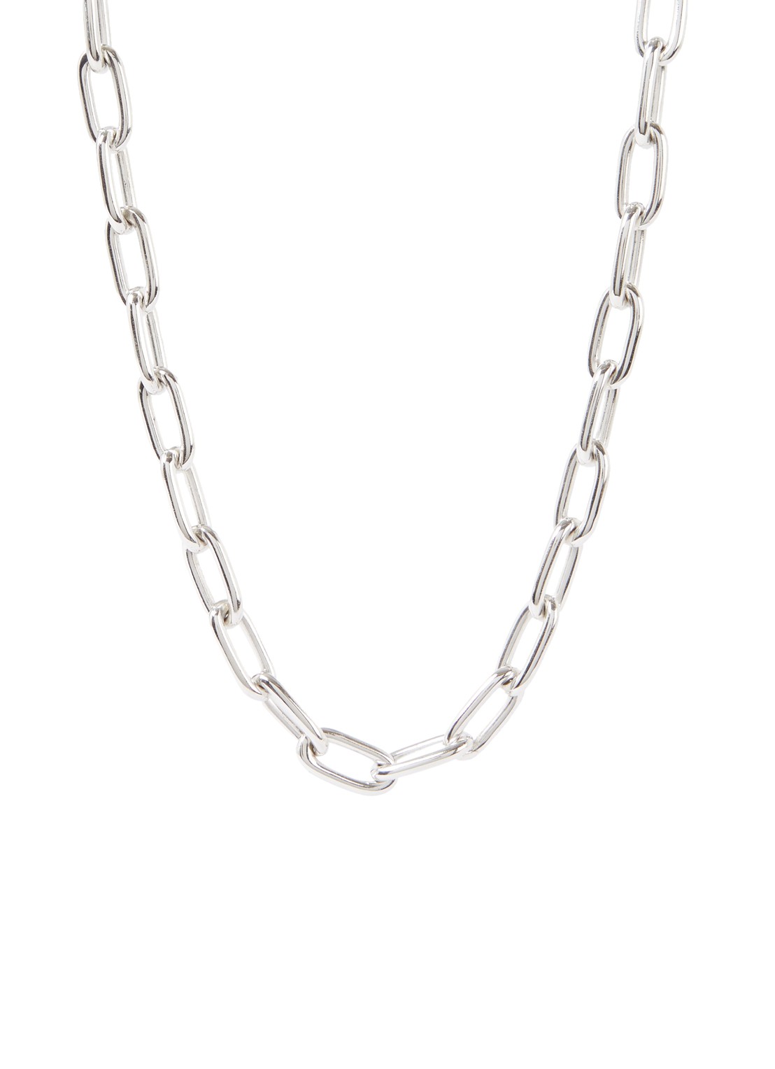 Tilly Sveaas Small Oval Chain ketting van zilver - voorkant 3 zilver