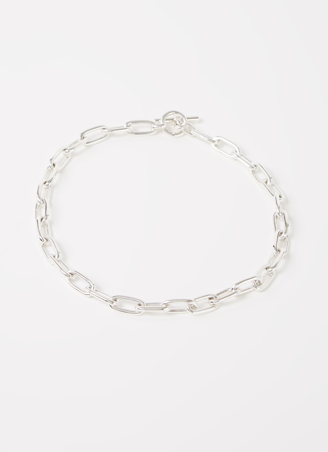 Tilly Sveaas Small Oval Chain ketting van zilver - voorkant 4 zilver