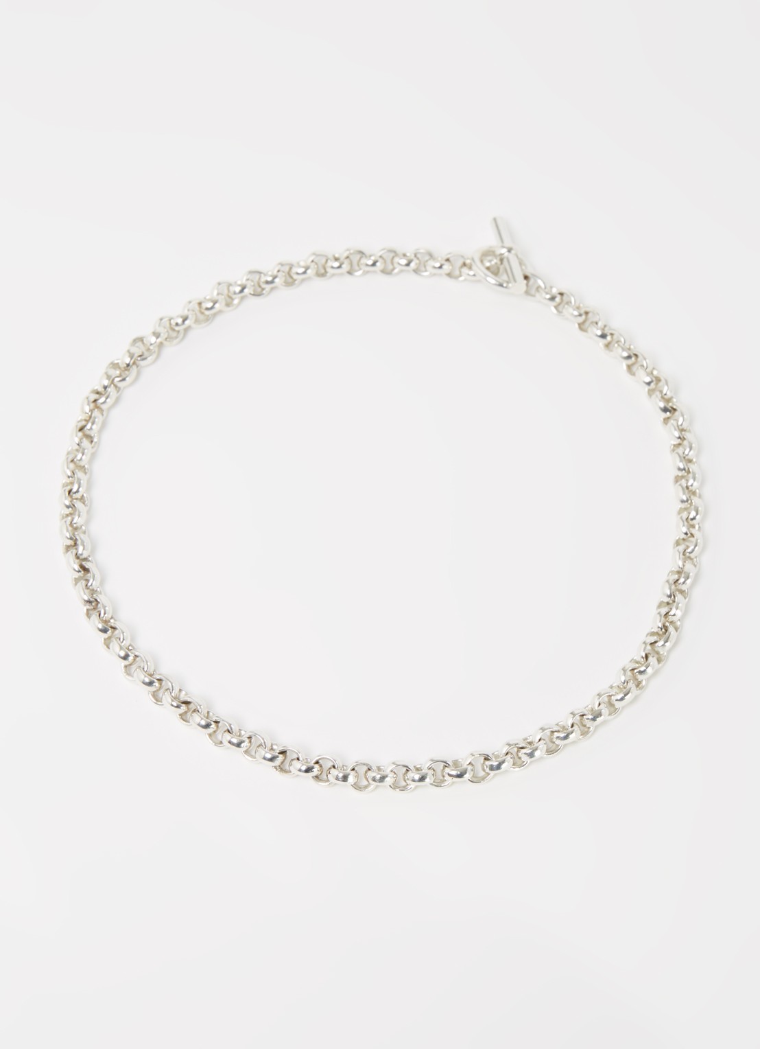 Tilly Sveaas Small Rolo Link schakelketting van zilver - voorkant 2 zilver