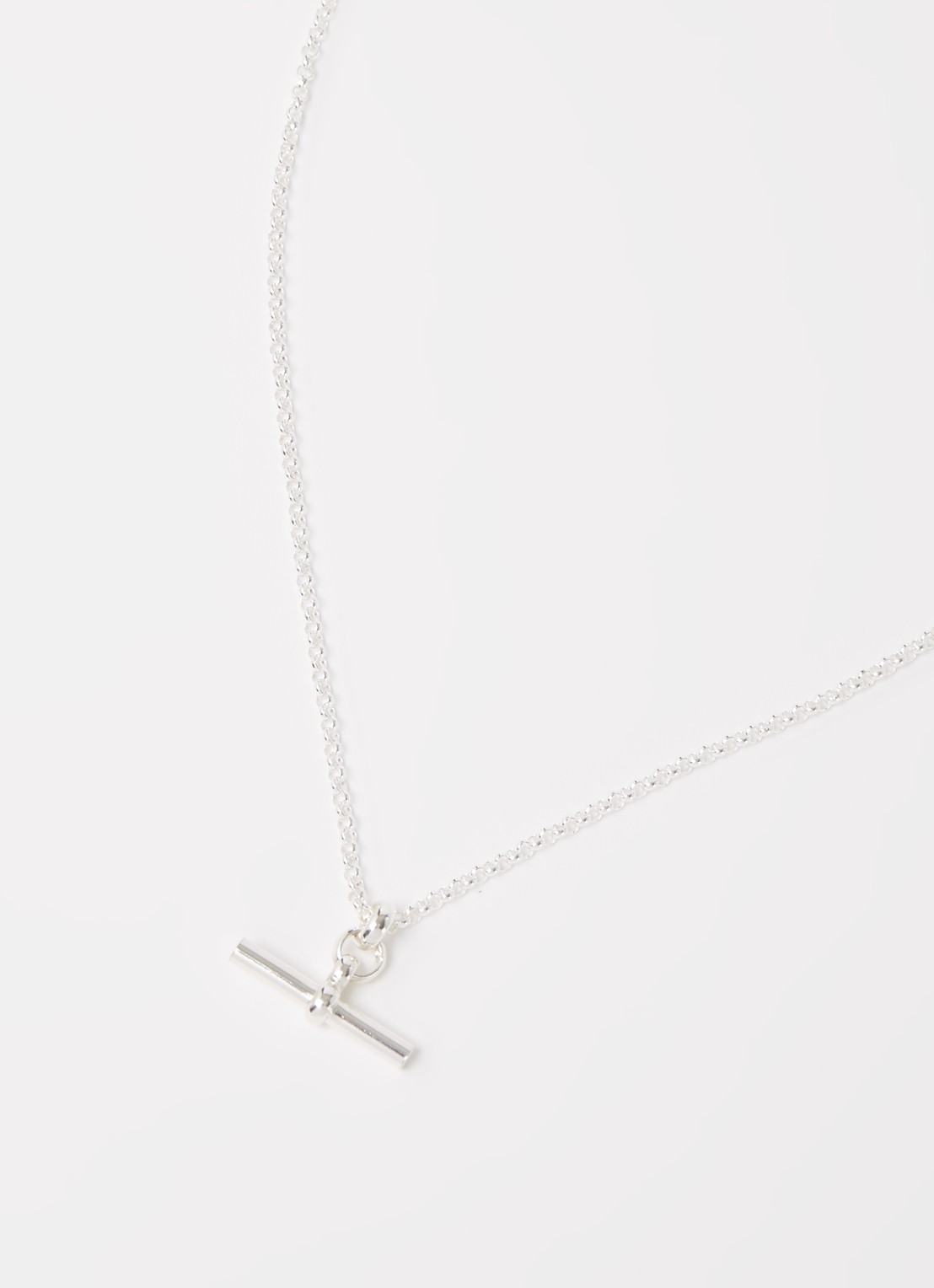 Tilly Sveaas Small T-Bar ketting van zilver - detail 3 zilver
