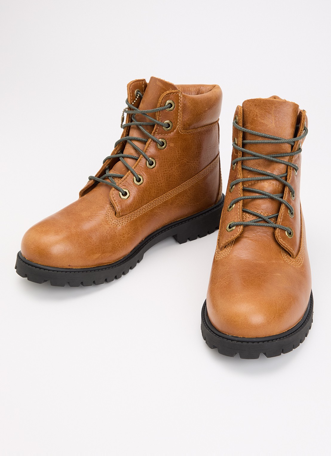 Timberland Biker boot van leer met logo - detail 3 roestbruin