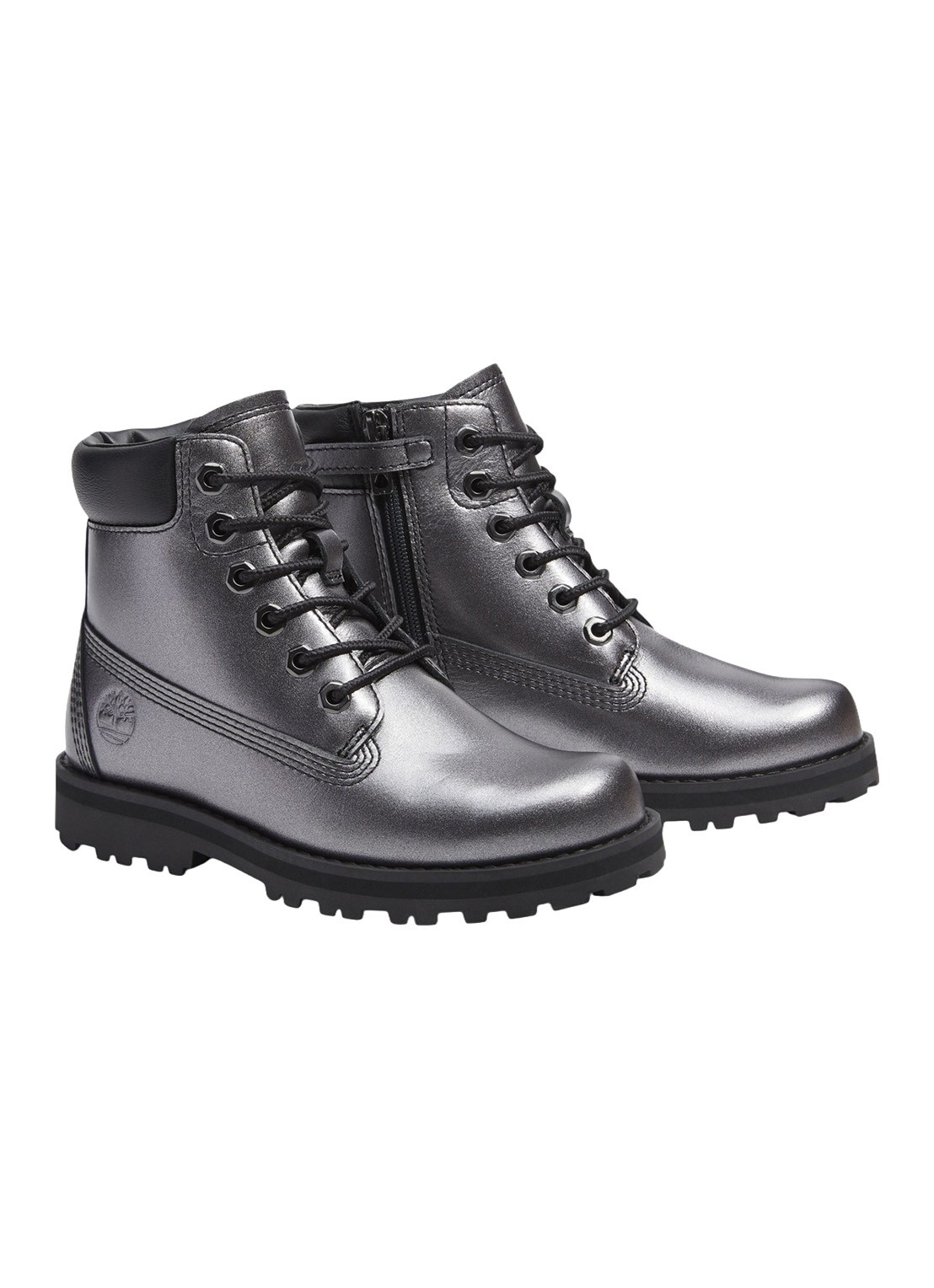 Timberland Courma Kid veterboot van leer - voorkant 2 zilver