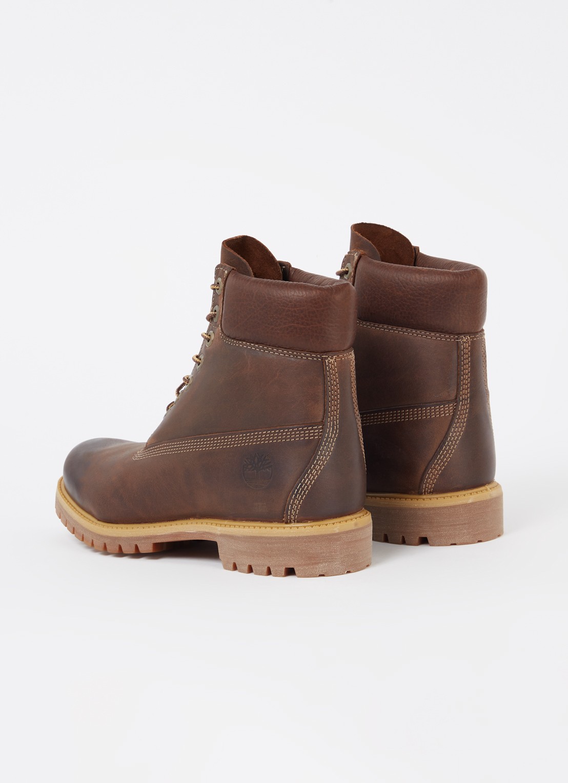 Timberland Premium 6-Inch veterboot van leer met logo - achterkant 4 donkerbruin
