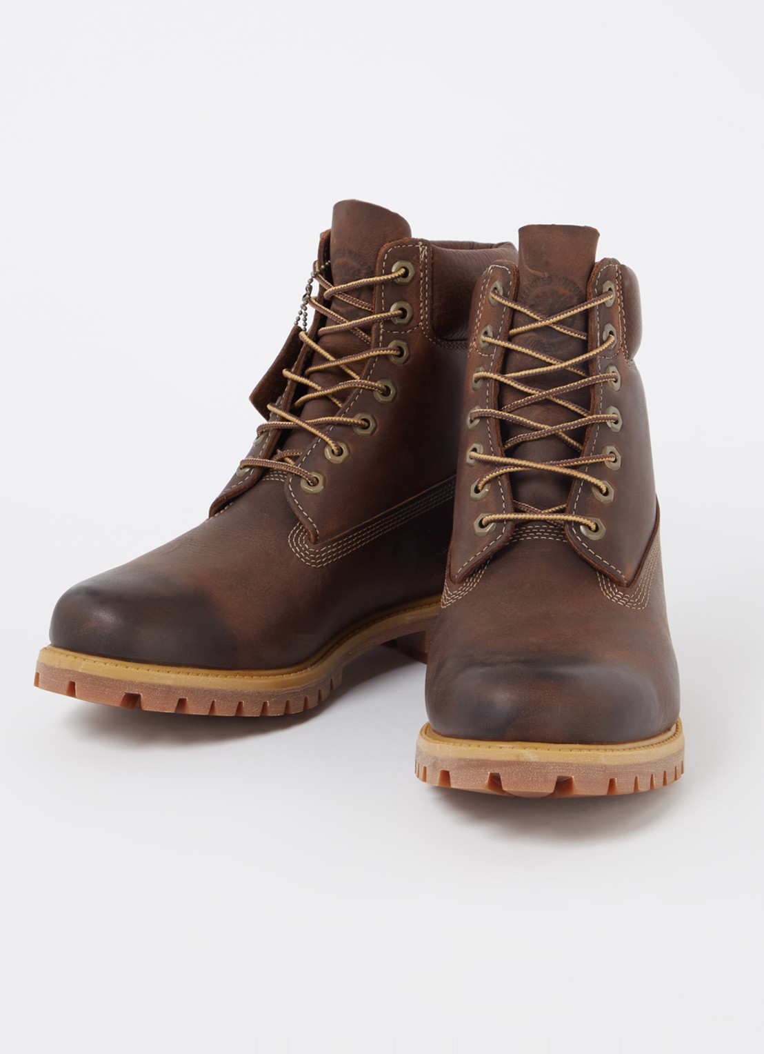 Timberland Premium 6-Inch veterboot van leer met logo - detail 2 donkerbruin