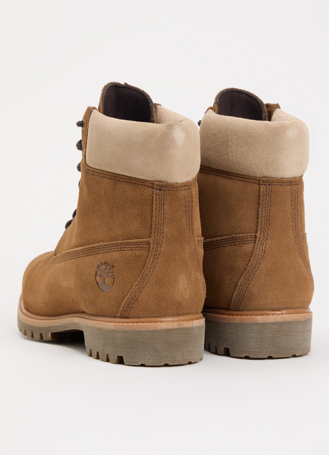 Timberland Veterboot van suède met logo - achterkant lichtbruin