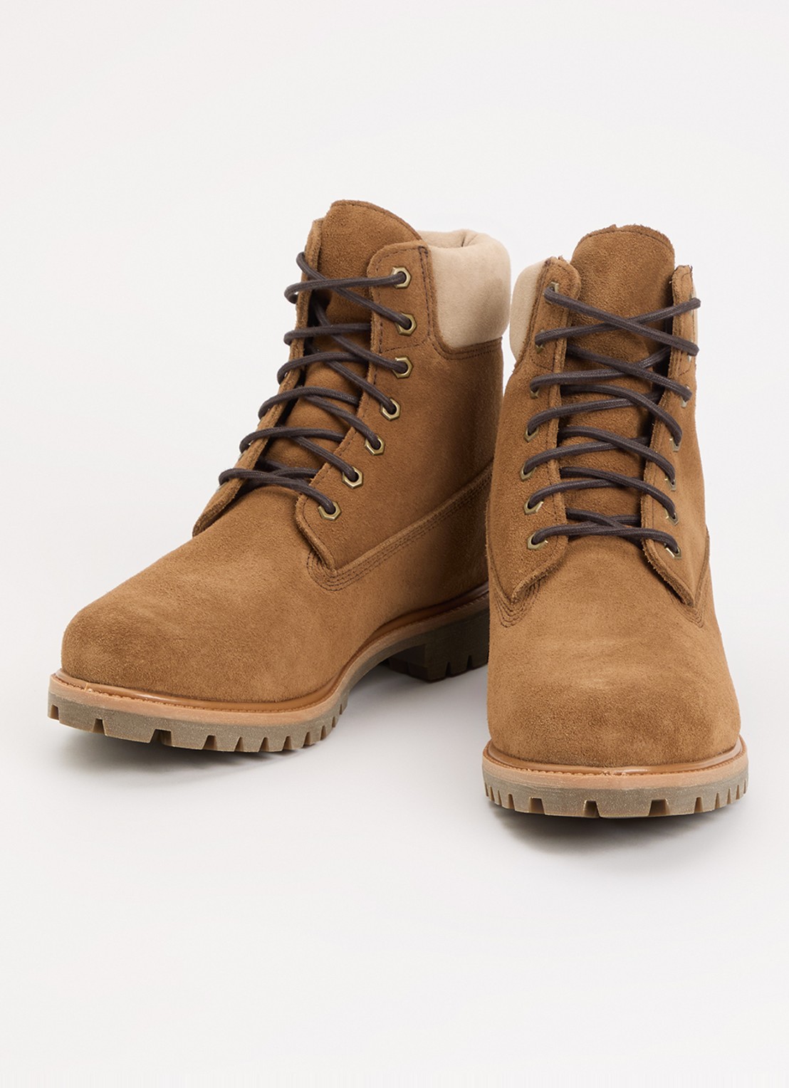 Timberland Veterboot van suède met logo - detail 3 lichtbruin