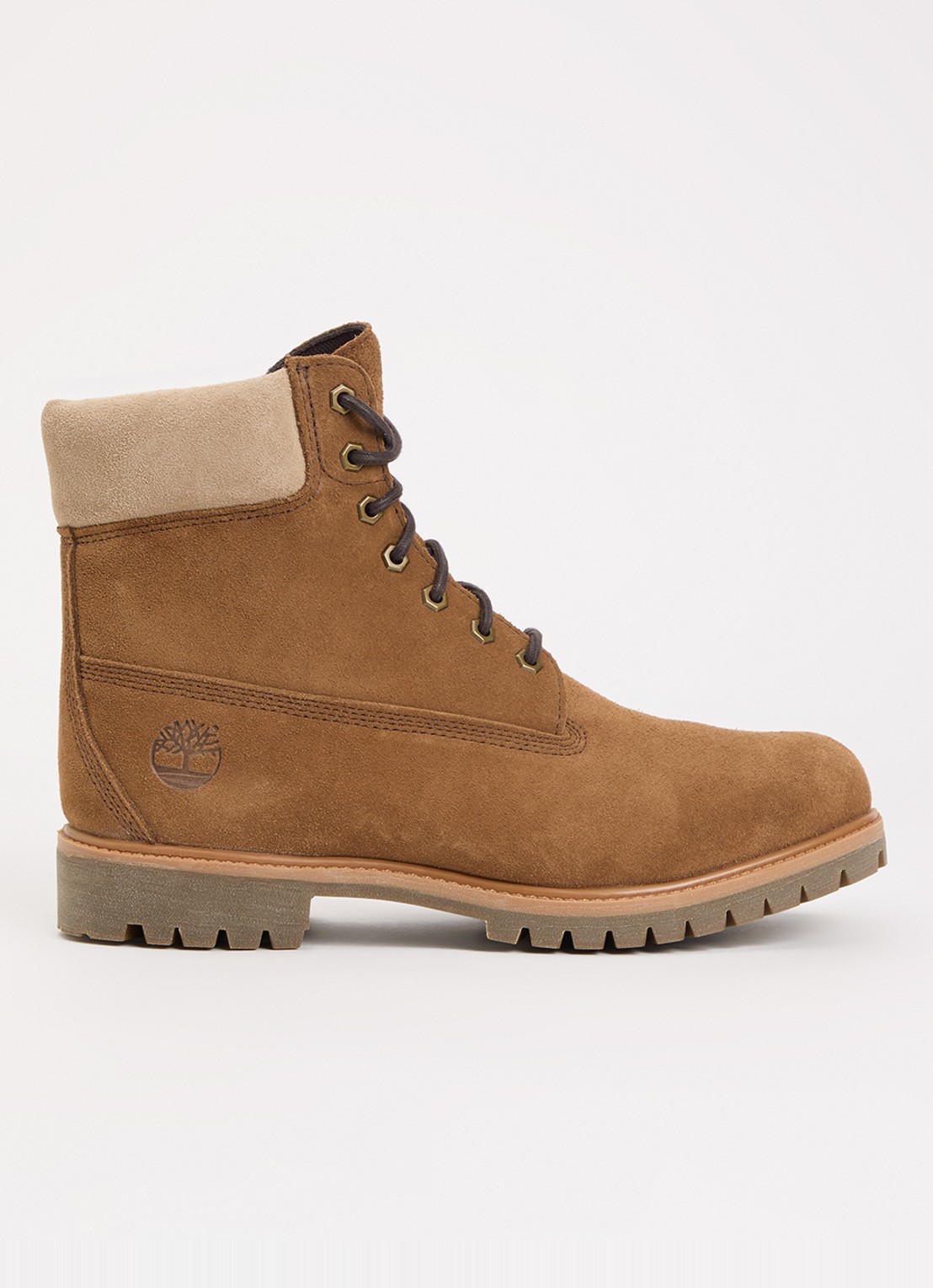 Timberland Veterboot van suède met logo - voorkant 2 lichtbruin