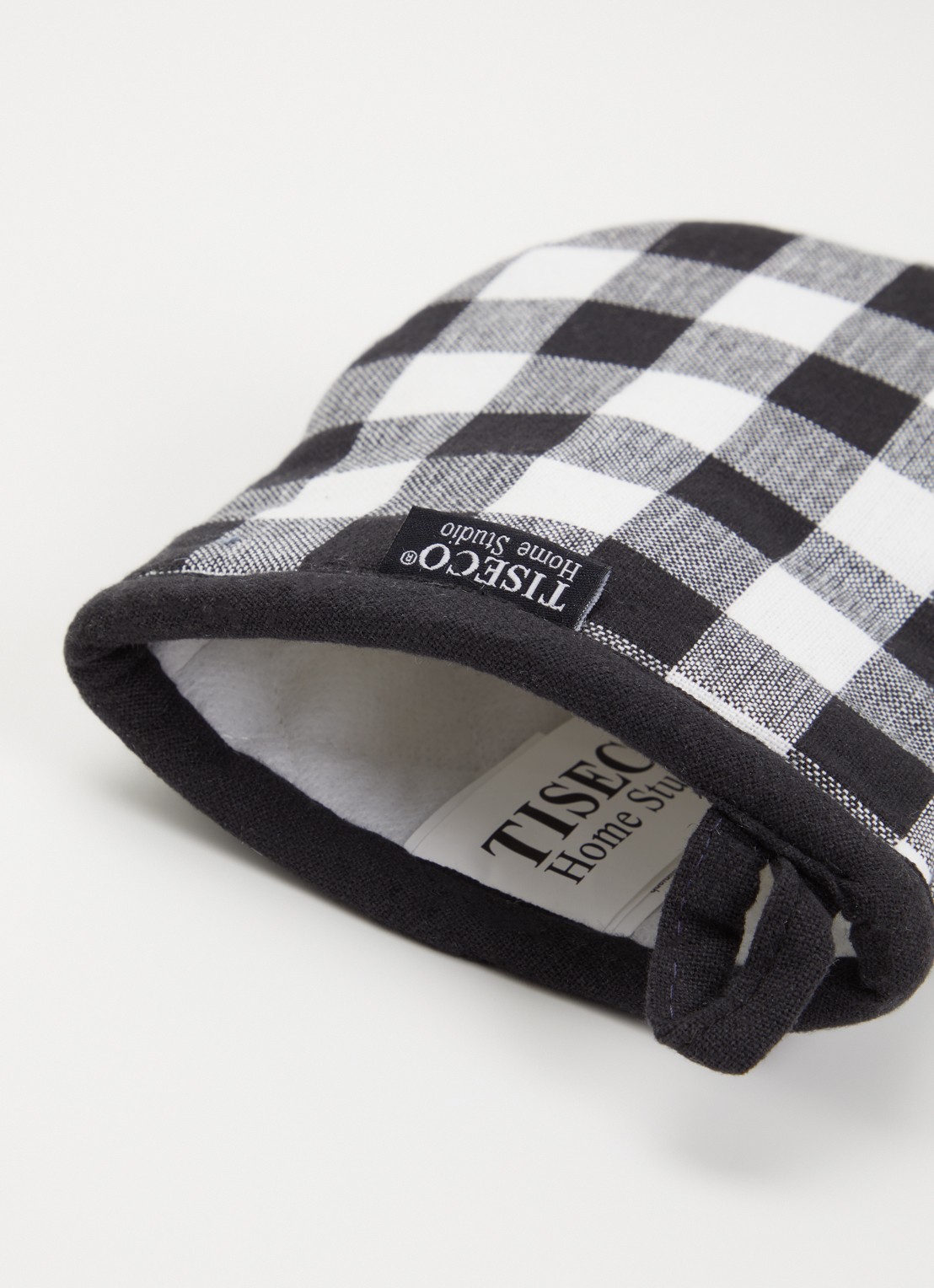Tiseco Gingham ovenwant set van 2 - voorkant 2 zwart