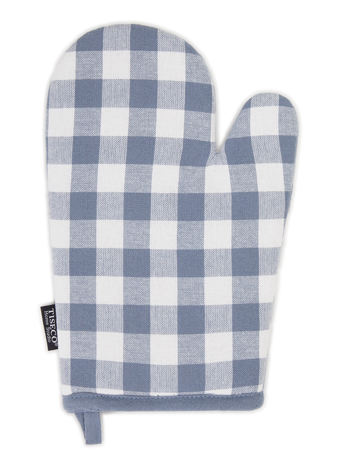 Tiseco Gingham ovenwant - voorkant blauwgrijs
