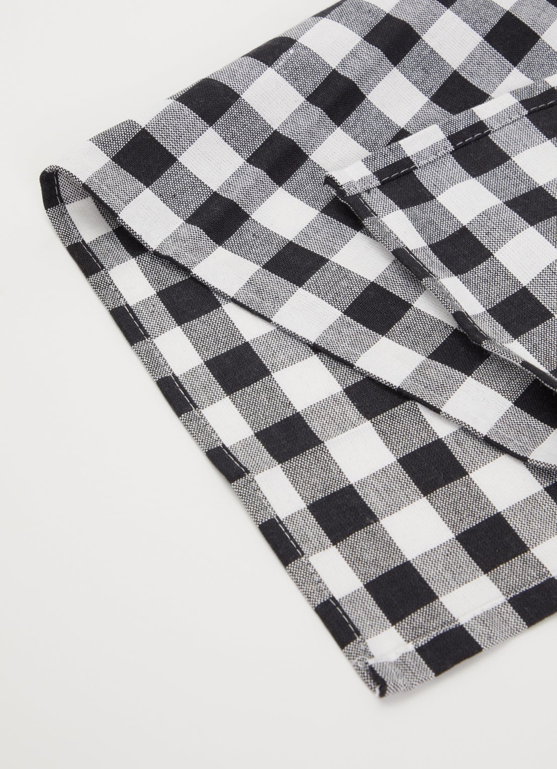 Tiseco Gingham theedoek 50 x 70 cm set van 2 - voorkant 2 zwart